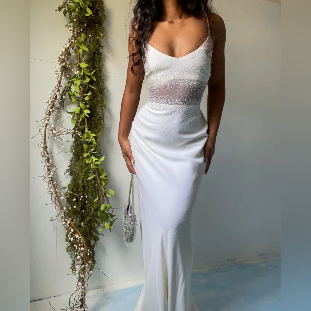 Vintage Late 90’s Beaded Panel Gown (M)